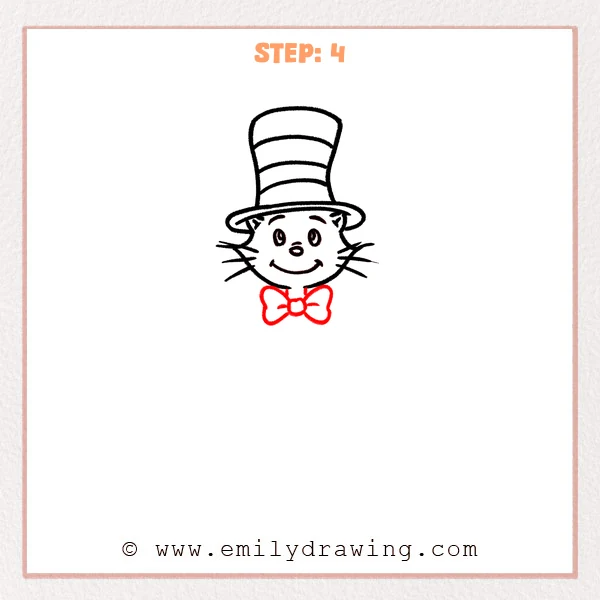 how to draw a cat in the hat - Step 4